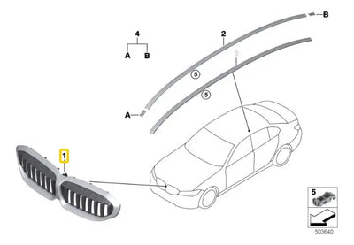 Parrilla Delantera Negro Bmw G20 G21 320i 330i 340 2019-2024