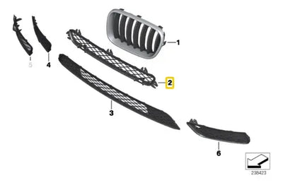 Parrilla Central Superior Delantera Bmw F25 X3 2011-2017