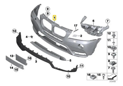Defensa Delantera Bmw X3 P/faro P/sens 2015 2016 2017