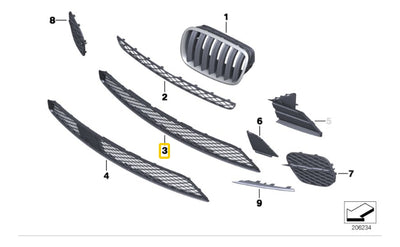Parrilla Facia Delantera Inferior Bmw X5 2011 A 2013 E70