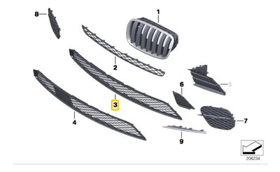 Rejilla Facia Delantera Bmw E70 X5 2011 Al 2013