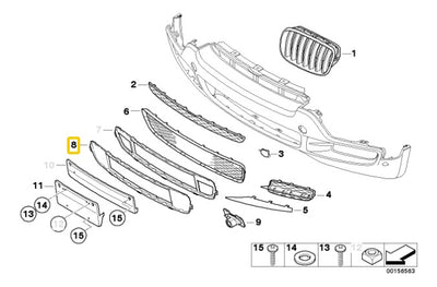 Base Para Parrilla Delantera Bmw E70 X5 2007 Al 2013