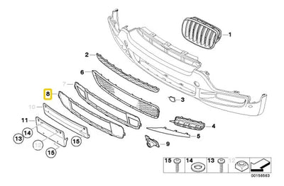 Base De Parrilla Delantera Bmw E70 X5 2007 A 2013