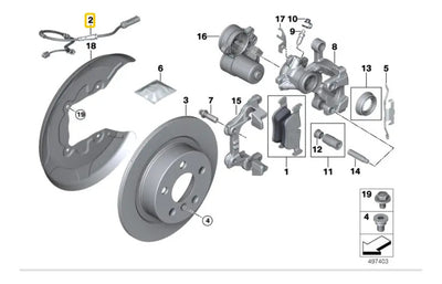 Par Sensor Desgaste Balata Trasera Mini Cooper F55 F56 2015