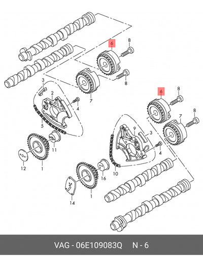 Engrane Árbol De Levas Vw Audi Q7 A7 A6 A5