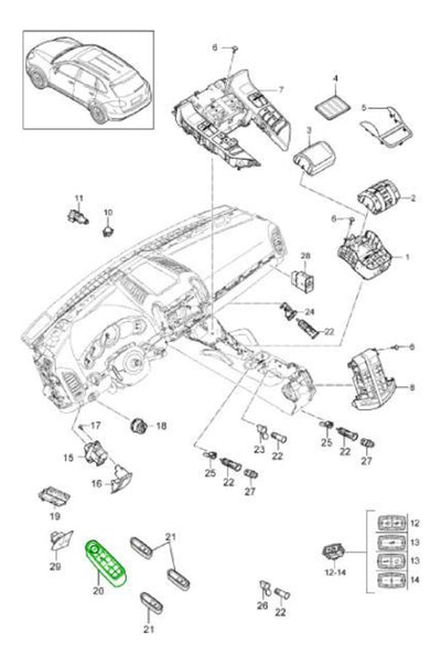Interruptor Vidrios Porsche Panamera Cayenne 2011 A 2021
