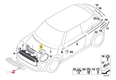 Moldura Bisel Faros Calaveras Mini Cooper 2014 - 2023