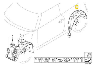Tolva Salpicadera Trasera Mini S R57 Jcw Clubman 2007-2014