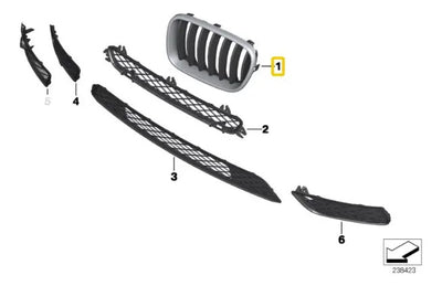 Parrilla Delantera Para Bmw F25 X3 2011 Al 2017