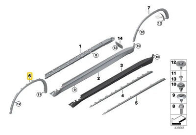Moldura Arco Salpicadera Delantera Bmw F15 X5 2014 Al 2018