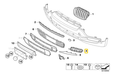 Rejilla Abierta Delantera Inferior Bmw X5 2007 Al 2013 E70