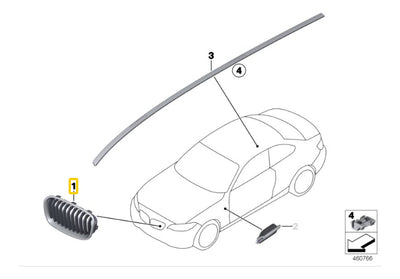 Parrilla Plateada Delan Bmw F20 Sport Line M Sport 2015-2019