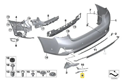 Moldura Rejilla Inferior Trasera Bmw G20 320i 330i 19-24