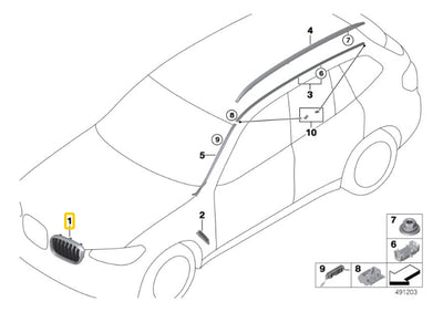 Parrilla Delantera Bmw G02 X4 2019 Al 2024