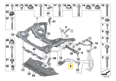 Brazo Curvo Suspension Delantera Bmw 520i 540i 2016 Al 2023