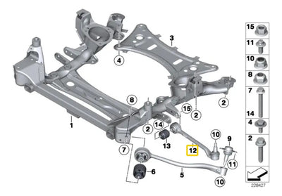 Brazo Recto Delantero Bmw X3 2011 - 2017 X4 2015 - 2018