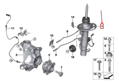 Amortiguador C/sensor Delantero Bmw X3 M40i G01 2019-2023