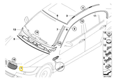 Parrilla Bmw Serie 3 2009 2010 2011 Izquierda Lineas Negras