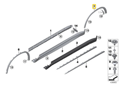 Moldura Arco Trasero Bmw F15 X5 2014 Al 2018