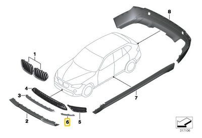 Cubierta Rejilla Delantera Lateral Bmw X1 2010 Al 2016