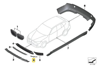 Cubierta Rejilla Delantera Lateral Bmw X1 2010 Al 2016