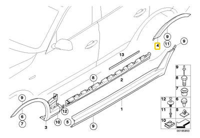 Moldura Arco Trasera Bmw X3 2004 Al 2010
