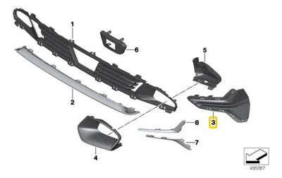 Parrilla Lateral Delantera Bmw Serie 3 G20 2019 Al 2024