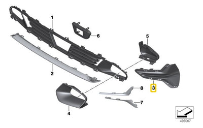 Parrilla Lateral Delantera Bmw Serie 3 G20 2019 Al 2024