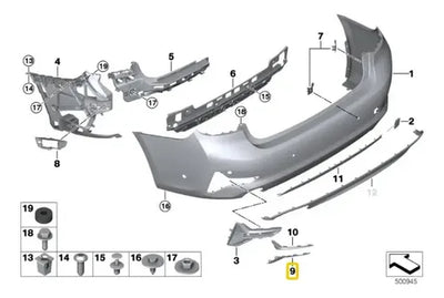 Moldura Rejilla Inferior Trasera Bmw G20 Serie 3 2019-2024
