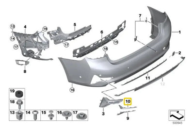 Moldura Rejilla Superior Trasera Bmw G20 320i 330i 19-24
