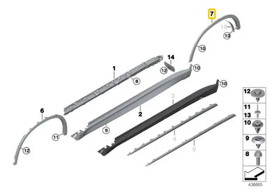 Moldura Arco Salpicadera Trasera Bmw X5 2014 A 2018