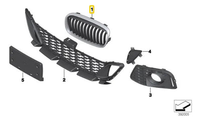 Parrilla Brillante Delantera Bmw F44 235i 240i M2 2022-24