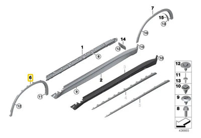 Moldura Arco Salpicadera Bmw X5 2014 2015 2016 2017 2018