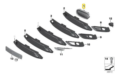 Parrilla Cromada Delantera Bmw F44 220i 235i 2022 Al 2024