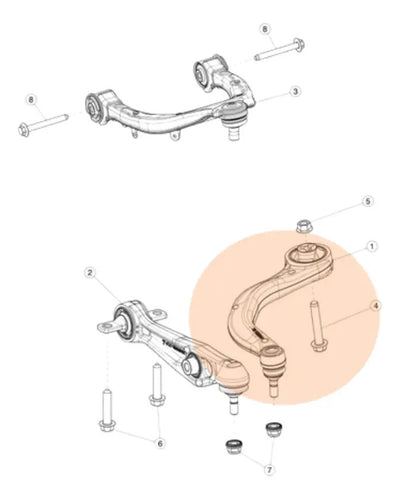 Brazo Curvo Control Inferior Delantero Tesla Y 2020 Al 2025