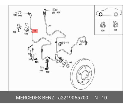 Sensor Frenos Abs Delantero Mercedes Cl500 S500l S350
