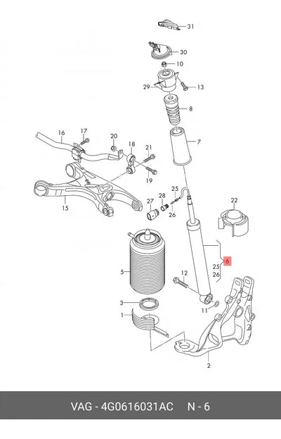 Amortiguador C/sensor Suspen Trasero Audi A6 A7 2011 A 2018