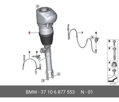 Amortiguador Suspens Delant Ads Bmw 740e 740i 750i 2015/2019