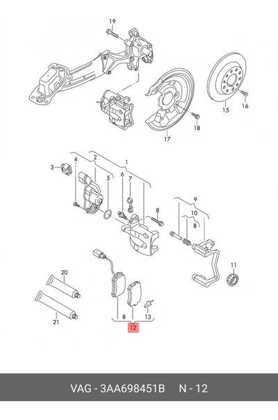 Balatas Frenos Traseros Audi A4 Vw Tiguan Jetta Seat Leon