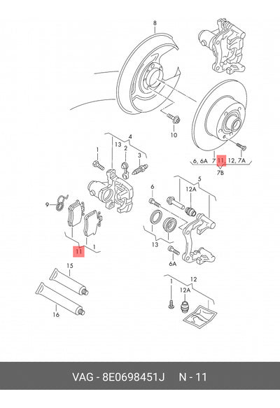 Balatas Frenos Traseros Audi A3 A4 Q3 Tt