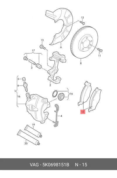 Balata Freno Delantero Vw Jetta Bora Seat Ibiza Leon Audi A3