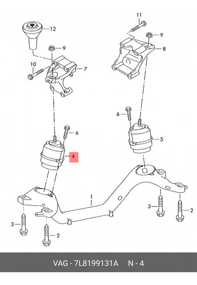 Soporte De Motor Volkswagen Touareg Audi Q7 Porsche Cayenne