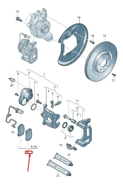 Balatas Frenos Traseros Vw Touareg Audi A6 A7 A8 Q7 Q8