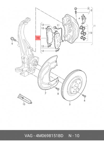 Balatas Frenos Delanteros Audi A4 Q5 A5 A6 A8 Q5 Q8