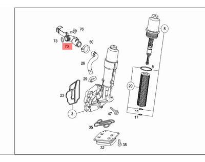 Toma De Agua De Cabeza Mercedes Benz C230 2003-2005 M12