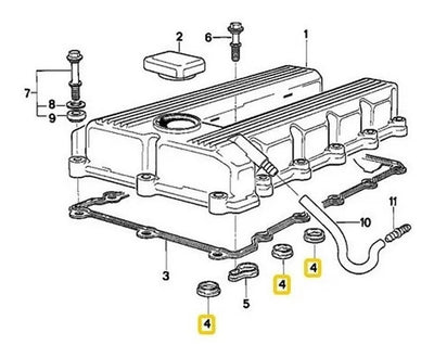 Empaque De Goma Central De Tapa Punterias Bmw Z3 1995-1999