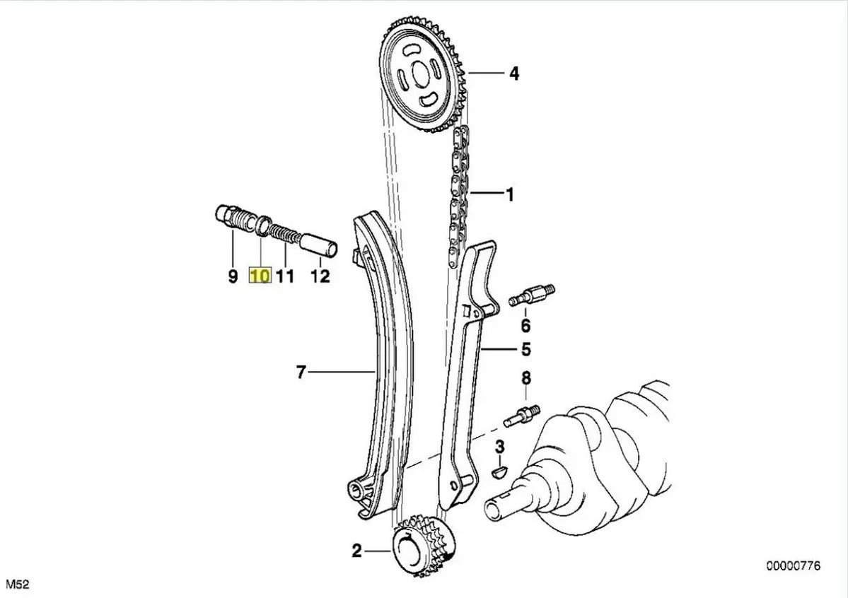 cadena de tiempo del motor marca genuíno