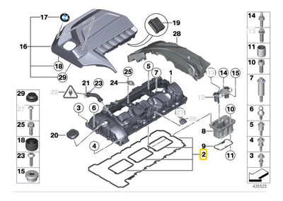 Junta De Tapa De Punterias Bmw 740i X3 X4 X5 X6 2011-2018