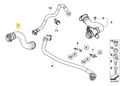 Manguera De Radiador Inferior Bmw X3 2007 2008 2009 2010
