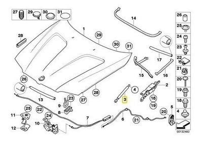 Amortiguador Cofre Bmw X3 2004 2005 2006 2007 2008 2009 10